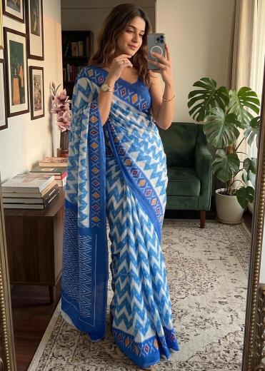Vastrangan cotton ikkat office wear sarees - corporate collection
